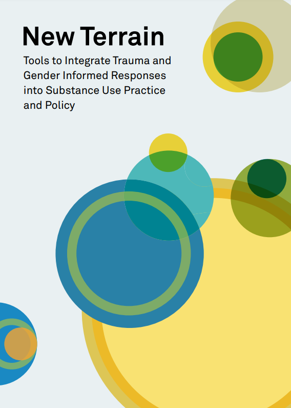 'New Terrain' report cover - overlapping circles in yellow, blue and green