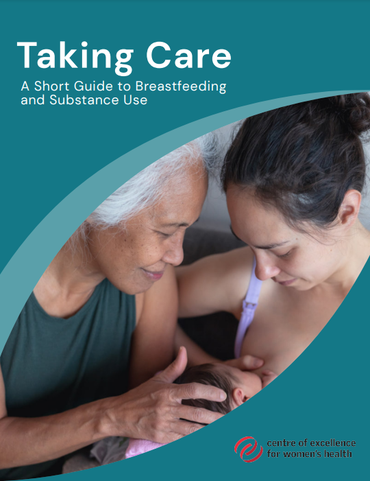 'Taking Care' Report Cover: A woman breastfeeding, being supported by another woman